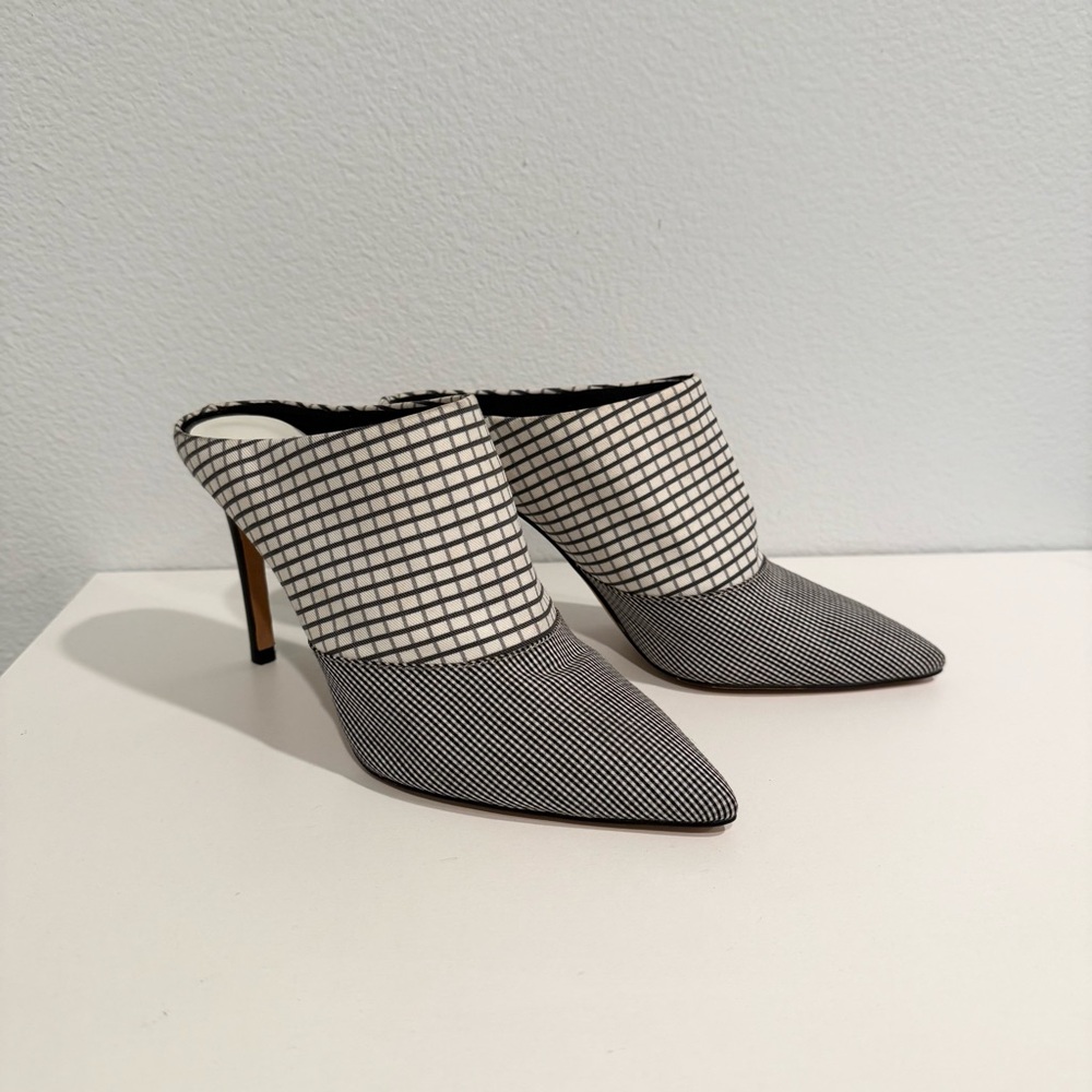 Dolce Vita Black and White Patterned Mules